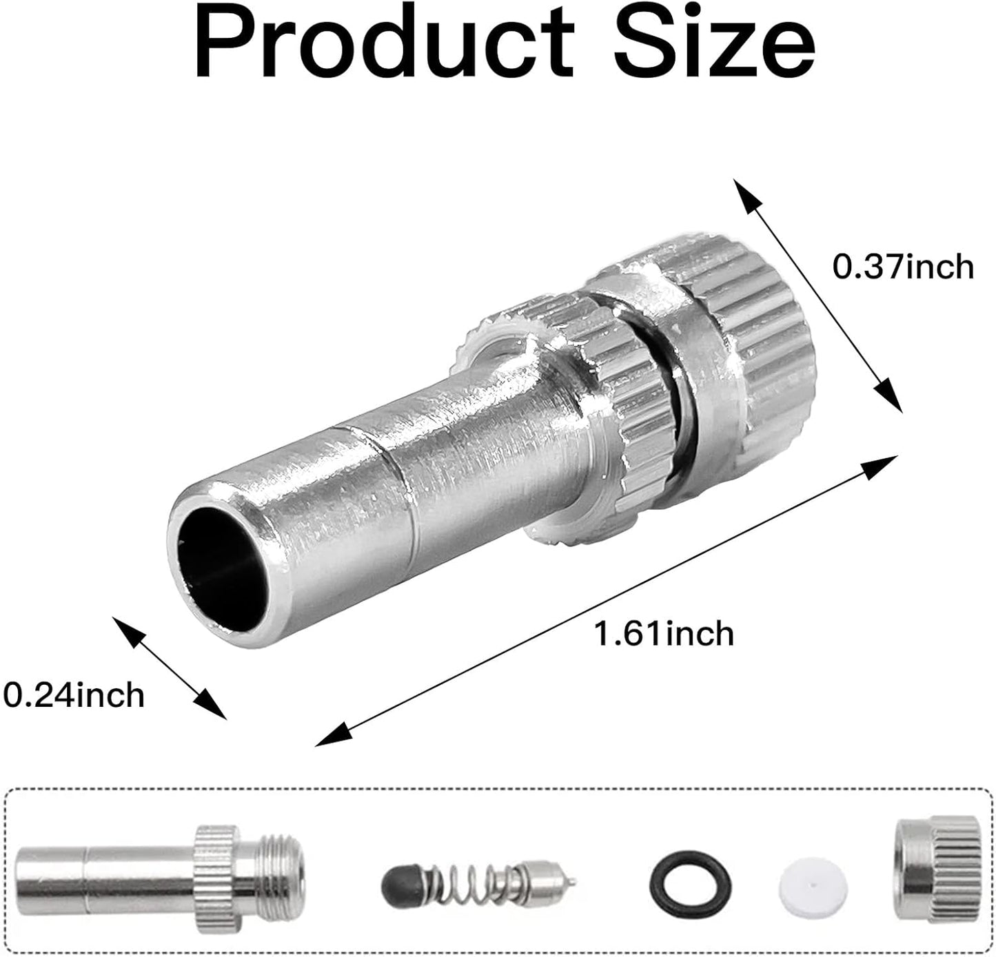 24 Pcs Misting Nozzles, Brass Misting Nozzles High Pressure Anti Drip Cleanable 0.012" / 0.3mm Orific for Outdoor Cooling System
