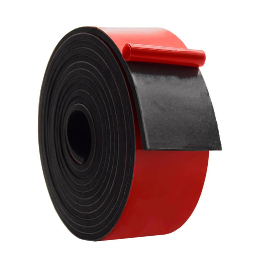 DOBTIM Solid Neoprene Rubber Strips with Adhesive Backing 1/8 (.125)" Thick x 2" Wide x 10' Long, Self Adhesive Rubber Sheets, Rolls & Strips for DIY Gaskets Crafts Pads Seals Warehouse Flooring
