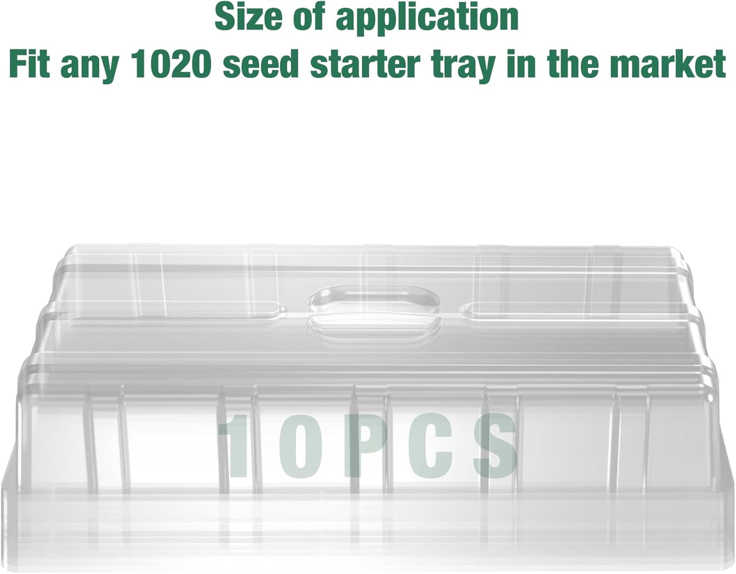 MIXC 10 Pack Humidity Dome 3.6" Extra Strength, Clear Seed Starter Dome 1020 Tray Covers Humidifying and Insulating for Greenhouse Germination and Garden Growing