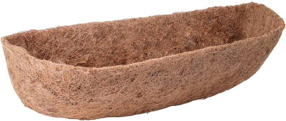 30 inch Replaceable Coco Liner for Railing Basket Horse Trough Coco Liner for Window Box, Coco Liner for Fence Flower Baskets 100% Natural Coir Liners for Basket(30 in / 4Pcs)