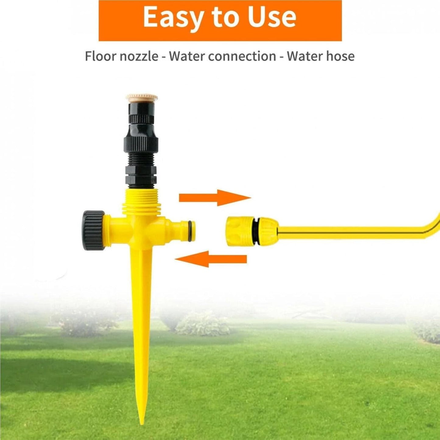 360° Rotation Auto Irrigation System Garden Lawn Sprinkler Patio, Garden Sprinkler Lawn Sprinkler, 90°/180°/360°, Adjustable at Will for Outdoor Grass Garden Yard Lawns (1 PCS)