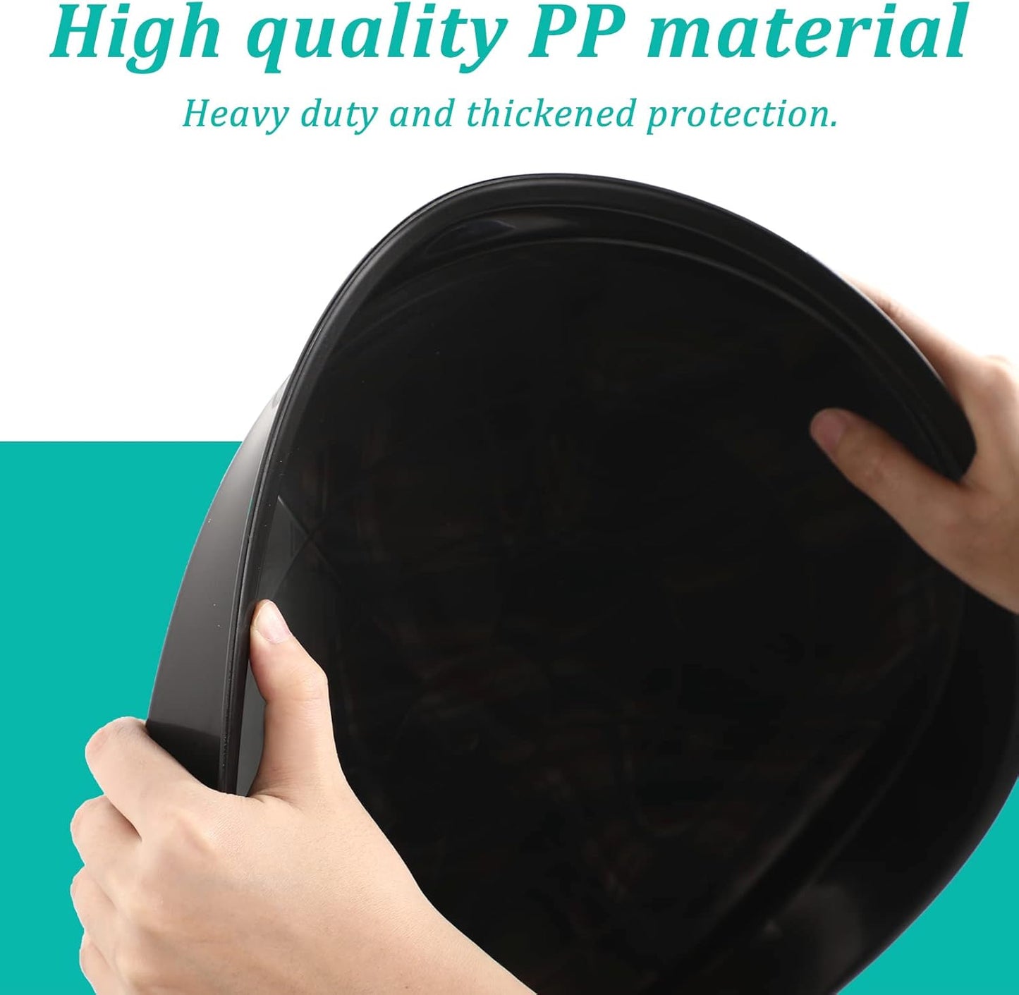 Eccliy 6 Pack Plastic Plant Saucer Heavy Duty Planter Saucers Large Plant Pot Saucers Plastic Water Trays for Indoors and Outdoors Flower Plant Plant Drip (Black,20 Inch)