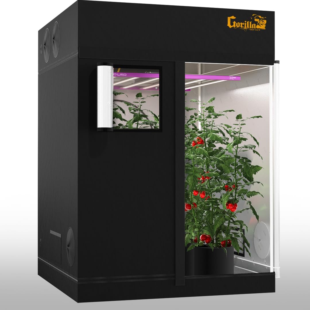 Gorilla Grow Tent Pro 4' x 4' x 6'11 to 7'11 w/Included Extension Kit - Tallest Premium Indoor Grow Tent, Thickest & Most Durable Gorilla Canvas, Strongest w/ 300lb Hang Capacity, Hydroponic Grow Box