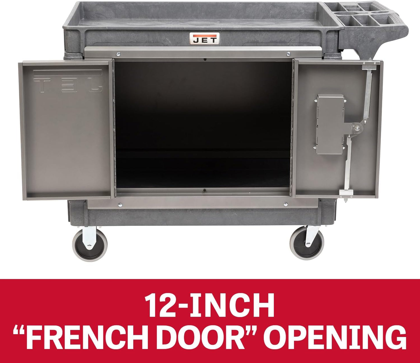 JET PUC-3725 Resin Utility Cart with JT1-126 Load-N-Lock Security System