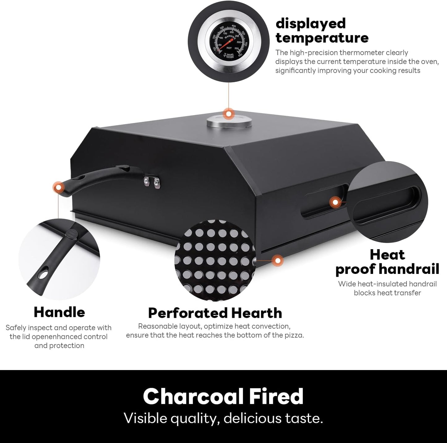 Ayiusedeza Outdoor pizza oven, a convenient pizza oven with a handle for grilling, suitable for use in courtyards and gatherings (pizza)