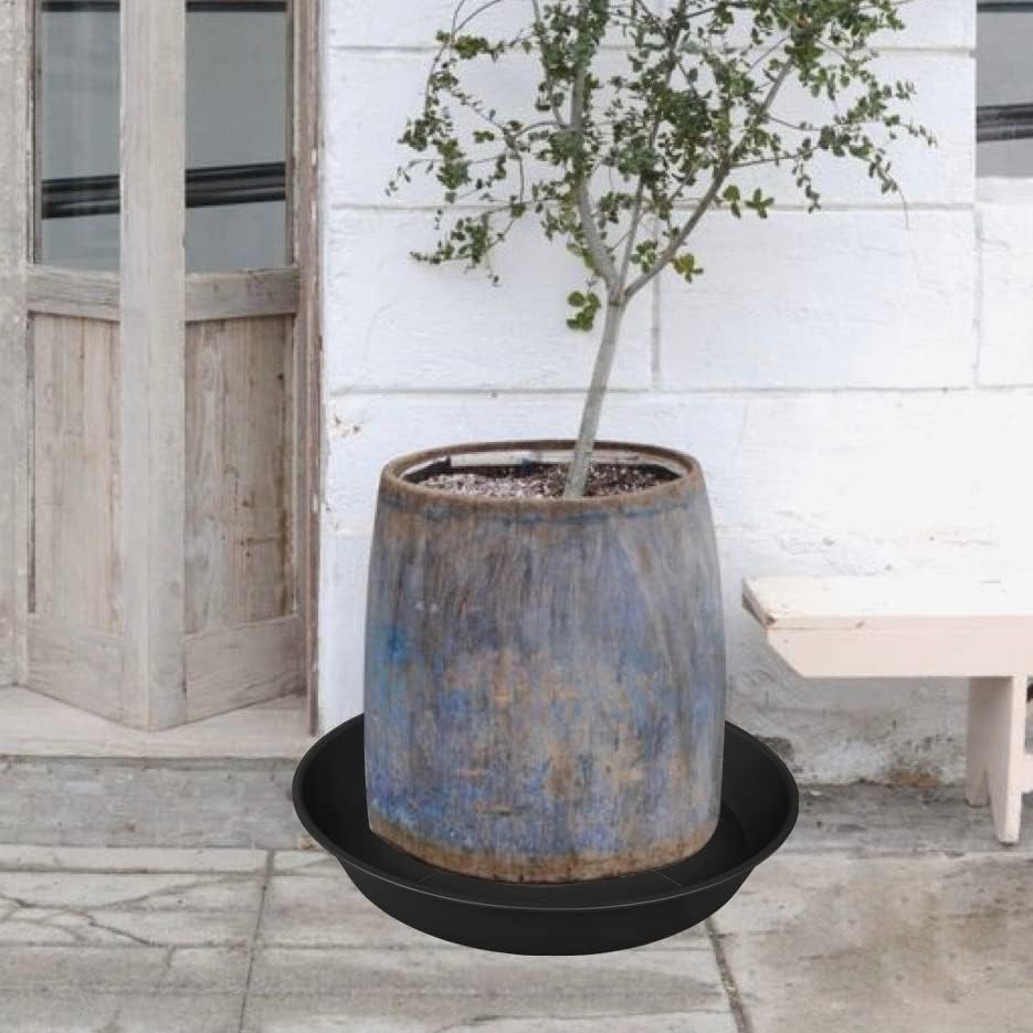 3 Pack of 20 22 inch Plant Saucer (19.2 Inch Base), 3.6" Depth Tray, Bath Baths Bowl for Garden, Large Deep Plastic Plant Trays for Indoors Outdoor, Tray for Planter 19-23" (22", Black)