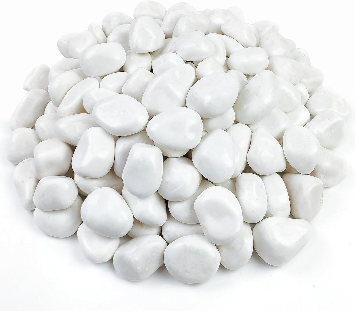 20 lbs White Rocks for Gardens, 2-3 Inch Decorative Pebbles for Plants Outdoor, White River Rocks for Landscaping Plants Backyard Aquarium Vase and Bird Bath