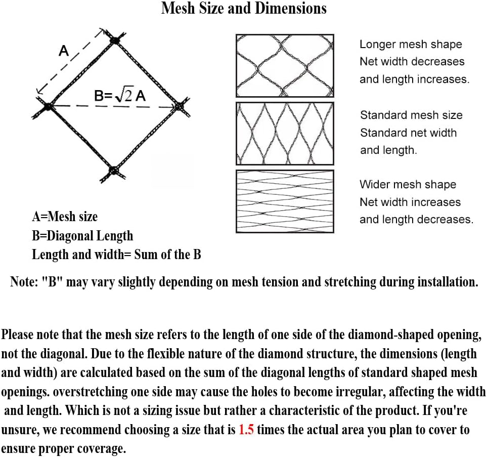 25X50 FT Bird Netting for Chicken Coop, 1 in Mesh, Woven Chicken Netting Roof Mesh Cover Garden Protection for Vegetables, Blueberry, Strawberry Plants, Fruit Trees.