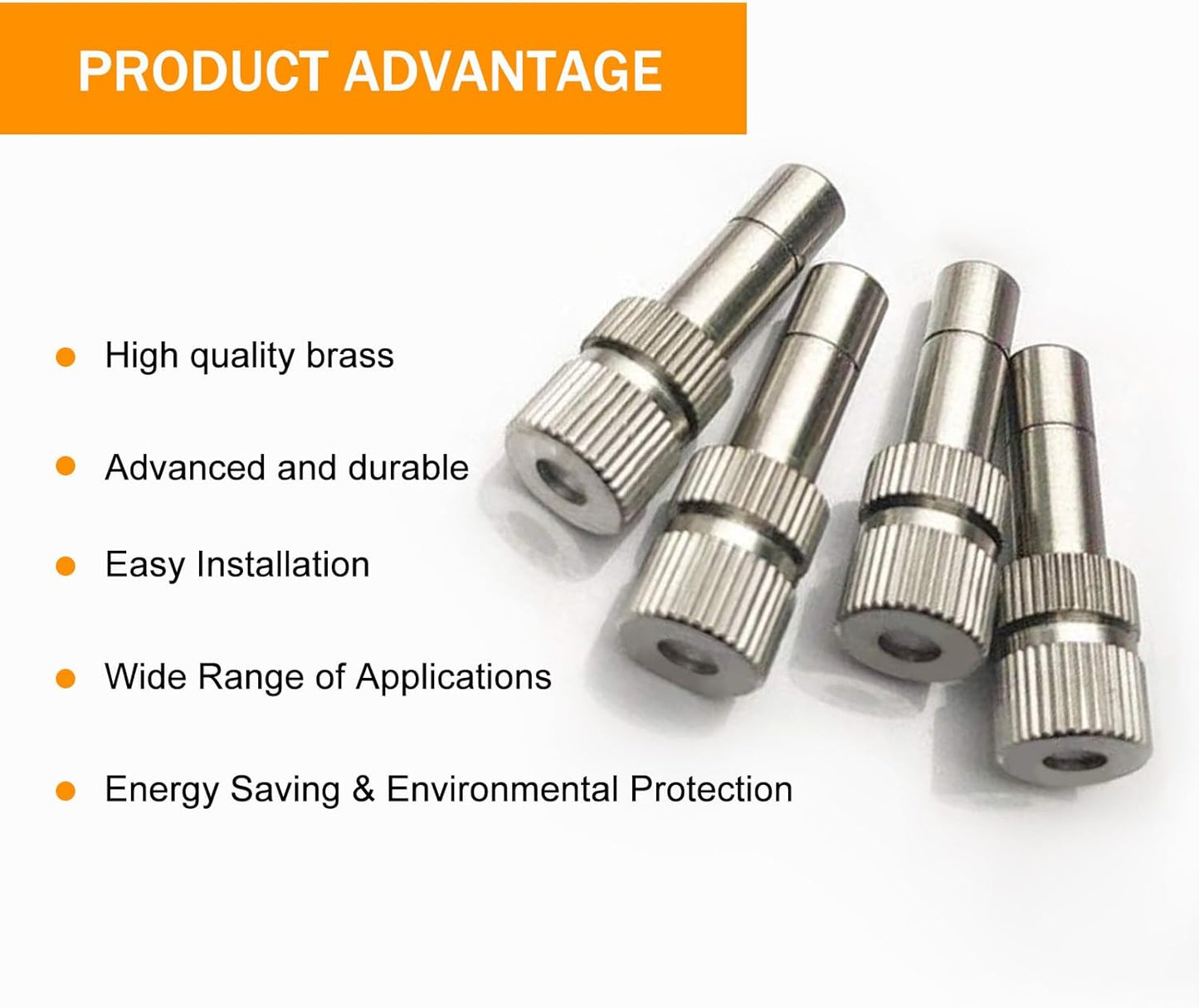 20pcs Brass Mister Nozzles, 6mm Misting Nozzles for Outdoor Cooling System, Landscaping, Air Humidification, Greenhouse Irrigation (without Filter, 0.012"/0.3mm Orifice)