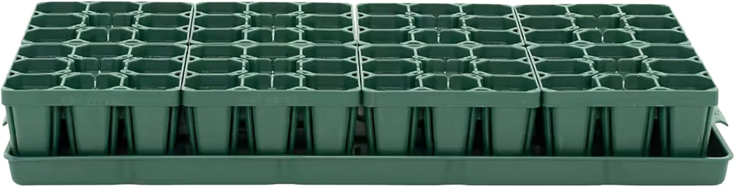 Vego garden Seedling Suite Products, 8 Pack Standard Seedling Trays with 10" x 20" Bottom Watering Trays