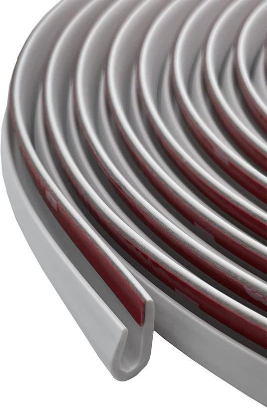 Edge Trim Self Adhesive Rubber U Channel Edge Trim Metal Edge Protection Guard for Most Car Doors, Hatches, Table Corners, Panels (5Ft, White)