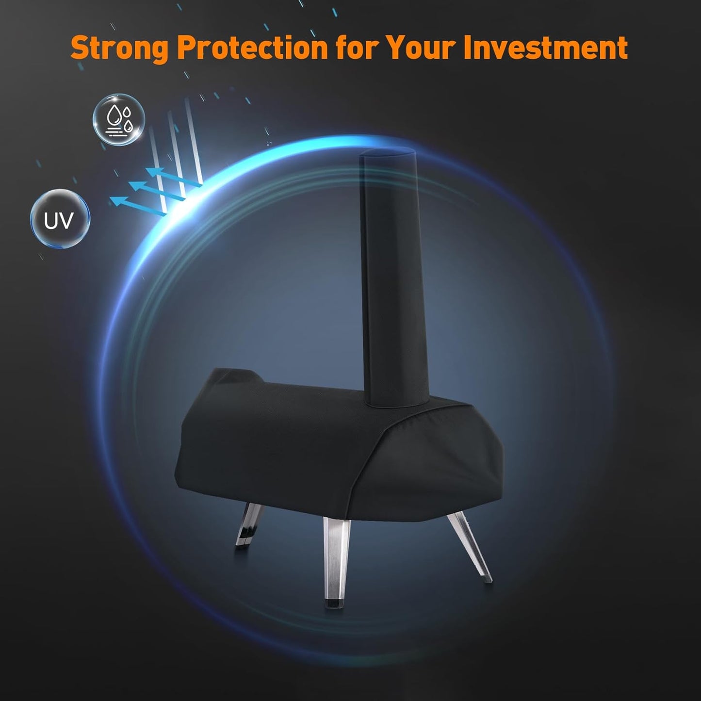 ZBXFCSH Heavy Duty 600D Polyester Cover Compatible with Ooni Karu 12 Pizza Oven Aidpiza 12" Wood Pellet Pizza ovens and Big Horn Stainless Steel 12'' Pizza Grill Oven Accessories