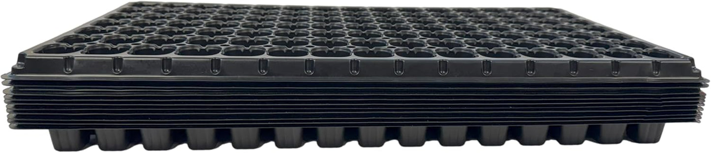 105 Cell Seedling Plastic Nursery Trays, 10 Pack, Thick Durable Germination Plug Trays, 1050 Cells Reusable Plant Propagation