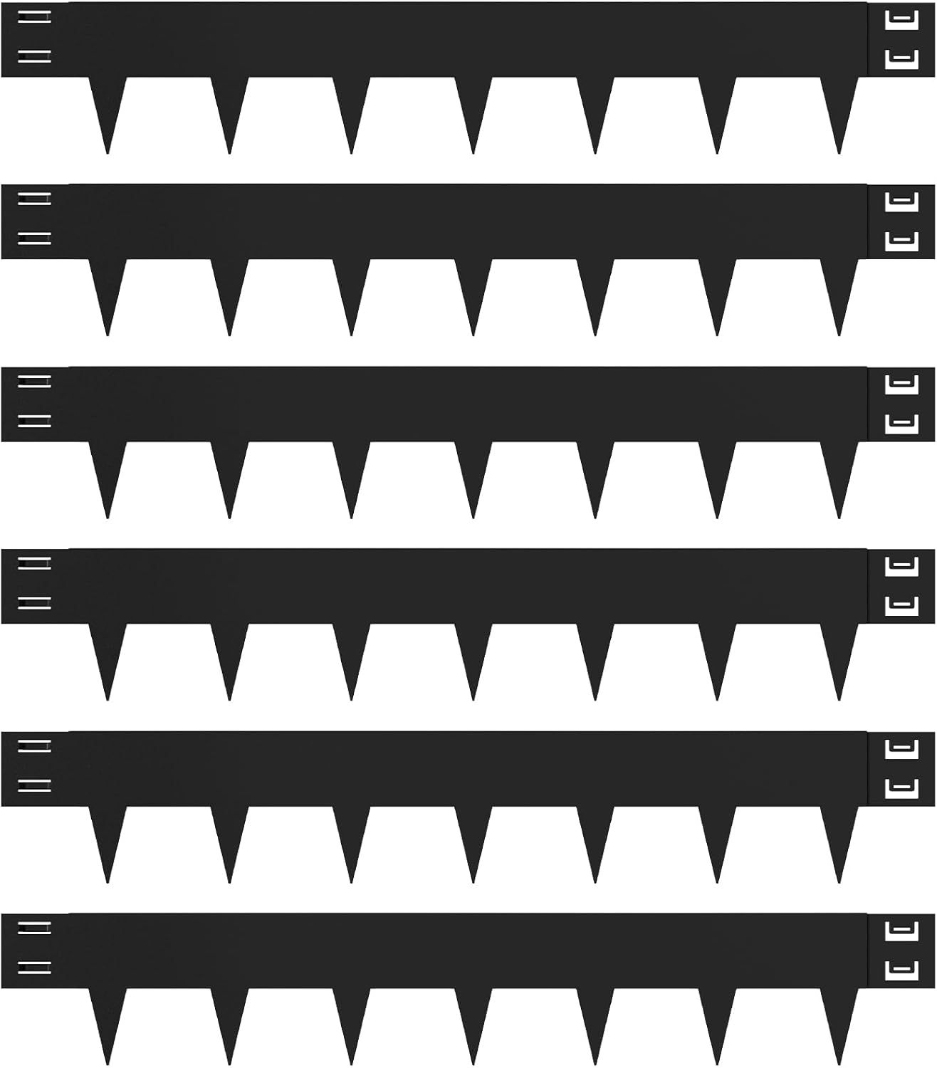 Galvanized Steel Landscape Edging - 40 Inch Strips, 6 Inch Depth, 6-Pack Black Bendable Metal Edging (20FT Total Length)