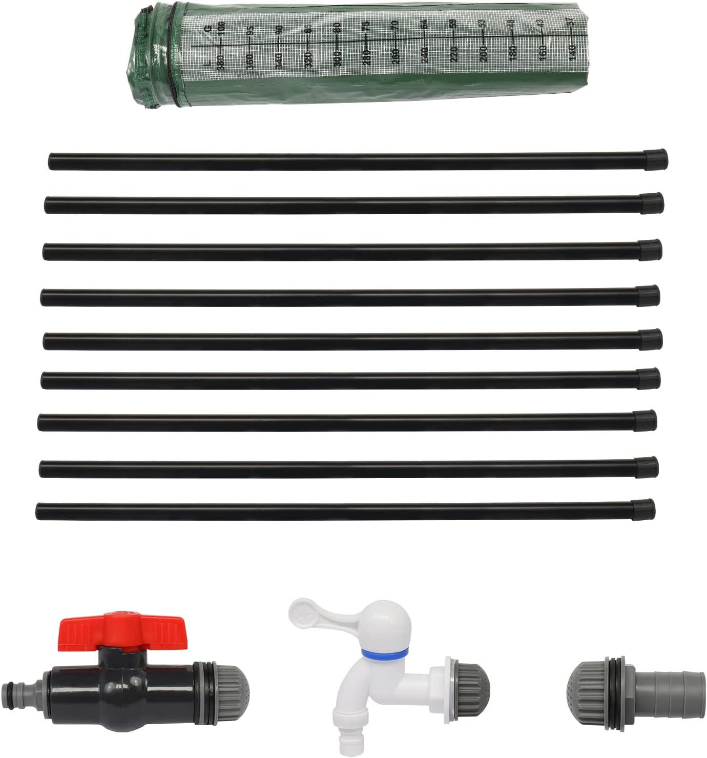 100 Gallon Collapsible Rain Barrel, Rain Catcher Barrel, Portable Rainwater Collection System with Volume Scale Mark, Two Spigots and Overflow Kit, Rain Water Barrel Collector for Garden, Green