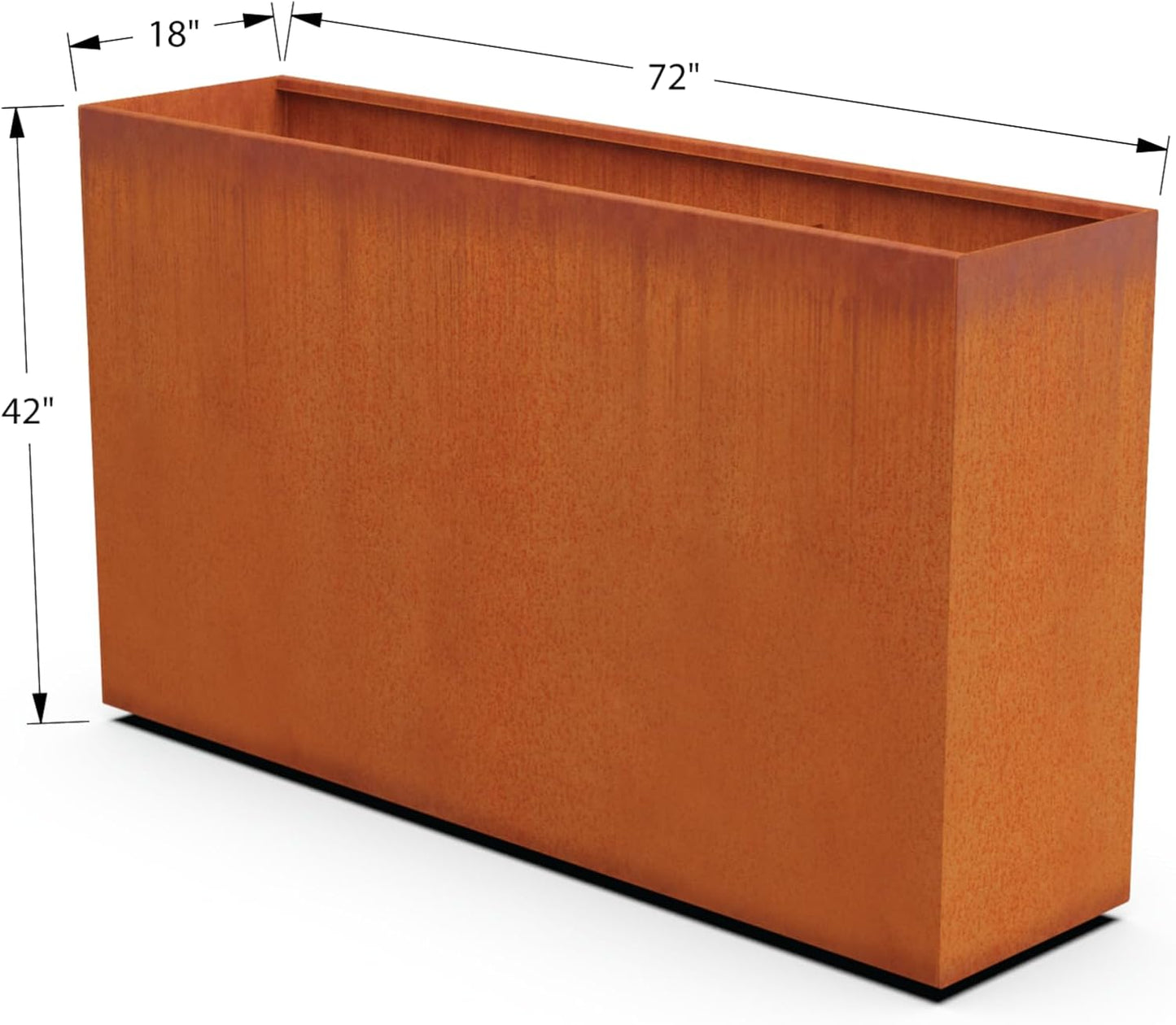 Corten Steel Planter Rectangle Outdoor Metal Garden Box Heavy Duty | Made in USA | Fully Assembled