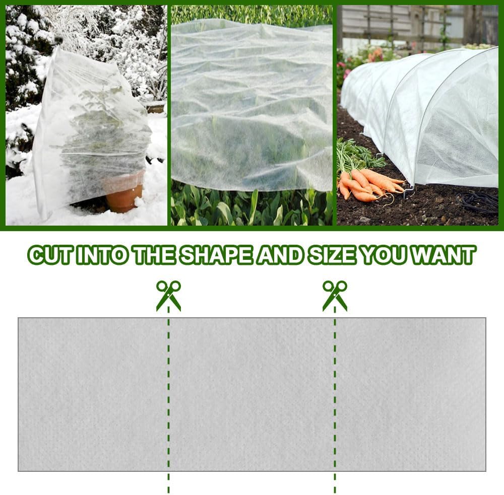 Plant Covers Freeze Protection 10 ft x 30 ft - Frost Blankets for Outdoor Plants, Durable Garden Cloth for Winter Frost & Sun Protection
