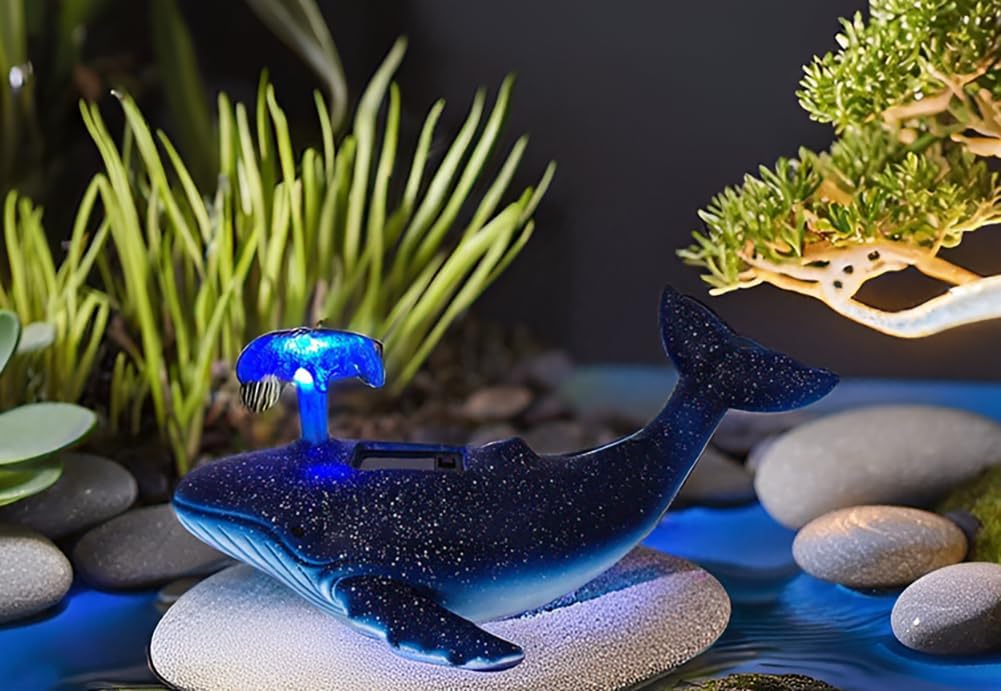 Humpback Whale Statue Miniature Figurines Landscape Garden Whale Art Figurines Home Living Room Aesthetic Decor Floating Shelf Coffee Table Office Desk Bathroom Counter Decor & Housewarming Gift