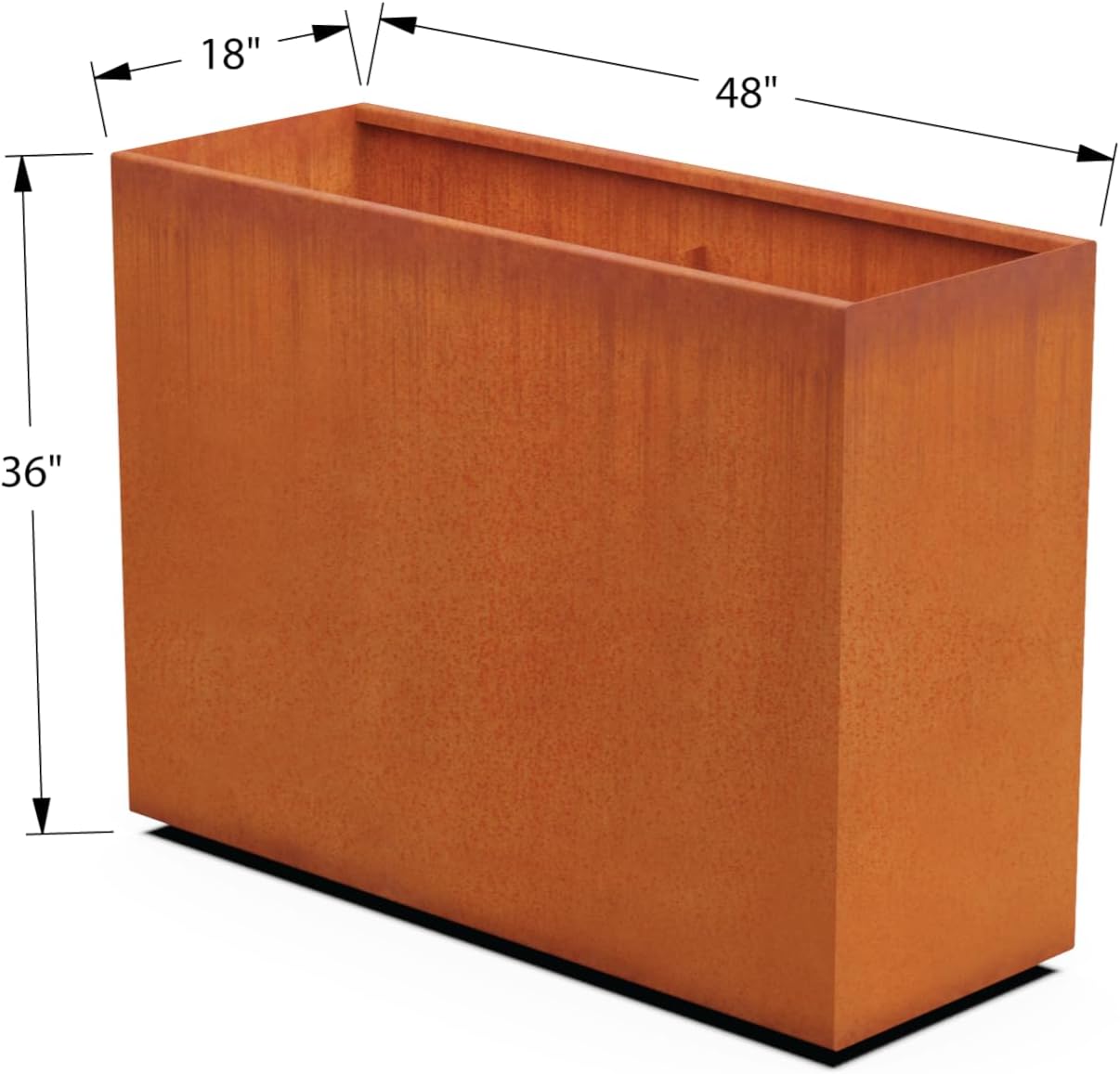 Corten Steel Planters | Large Rectangular Planters for Outdoor Plants 48x18x36 Inch | Extra Large Metal Planter Box for Patio, Deck & Commercial Spaces
