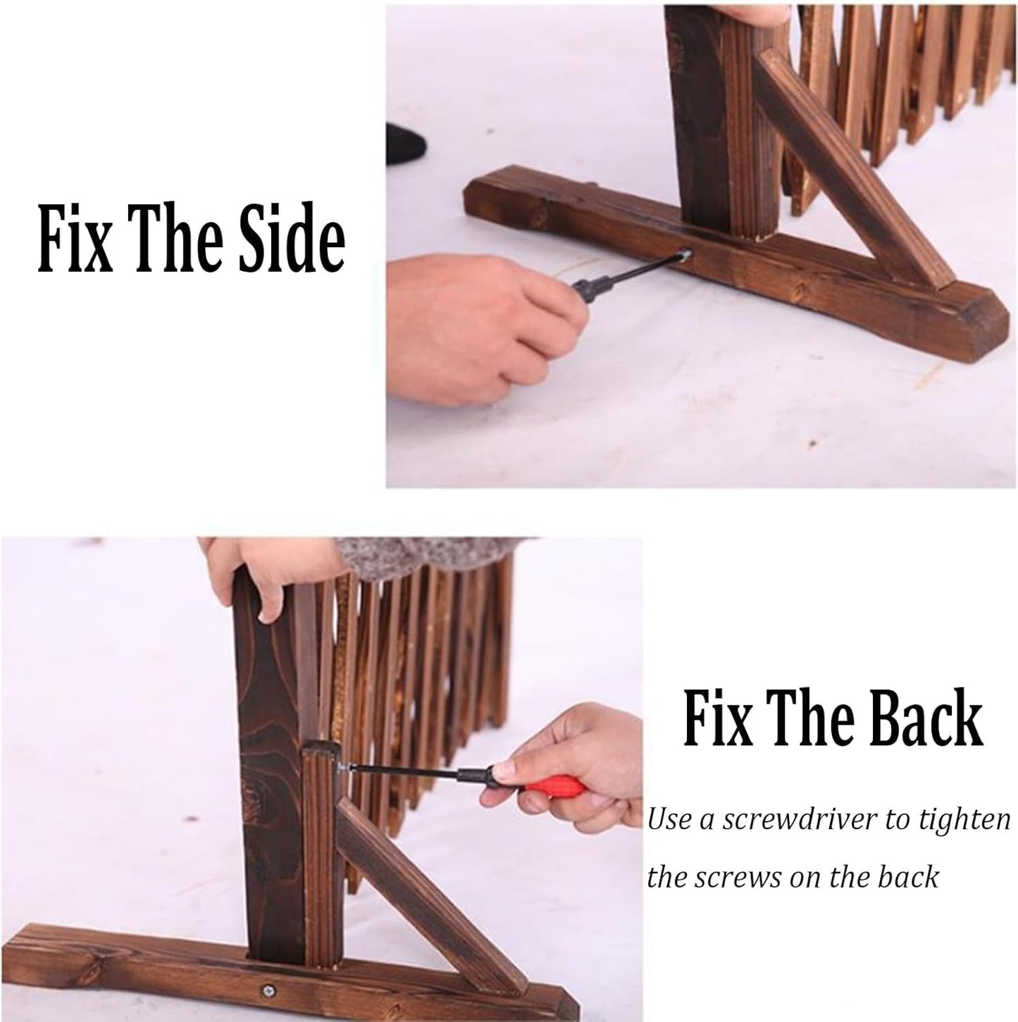 Expandable Wooden Lattice Fence Panel - Retractable Garden Trellis for Climbing Plants, Freestanding Pet Screen, No Dig Vertical Rack, 86.6x59in, Brown