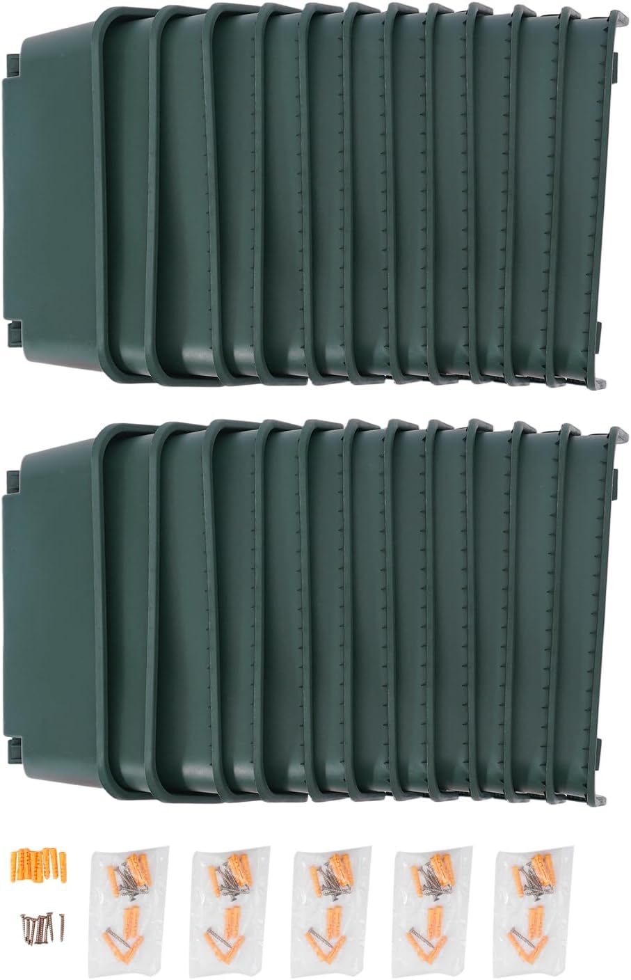 24-Pot Vertical Wall Planter, Self-Watering Stackable Planters for Indoor & Outdoor Use, Perfect for Herbs, Flowers & Vegetables (24, Green)