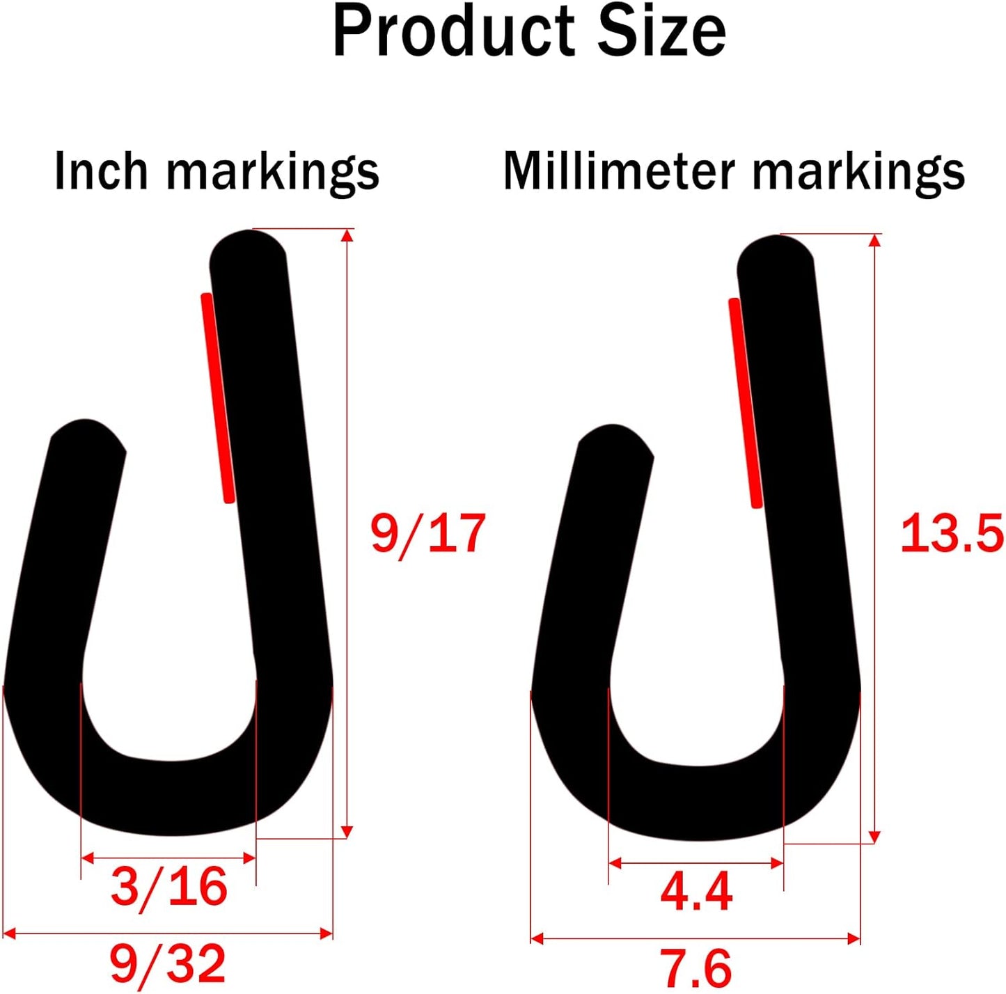 Door Edge Guard U Channel Rubber Edge Trim Self Adhesive Metal Edge Protection Guard for Most Car Doors, Hatches, Lockers, Panels (10Ft, Black)