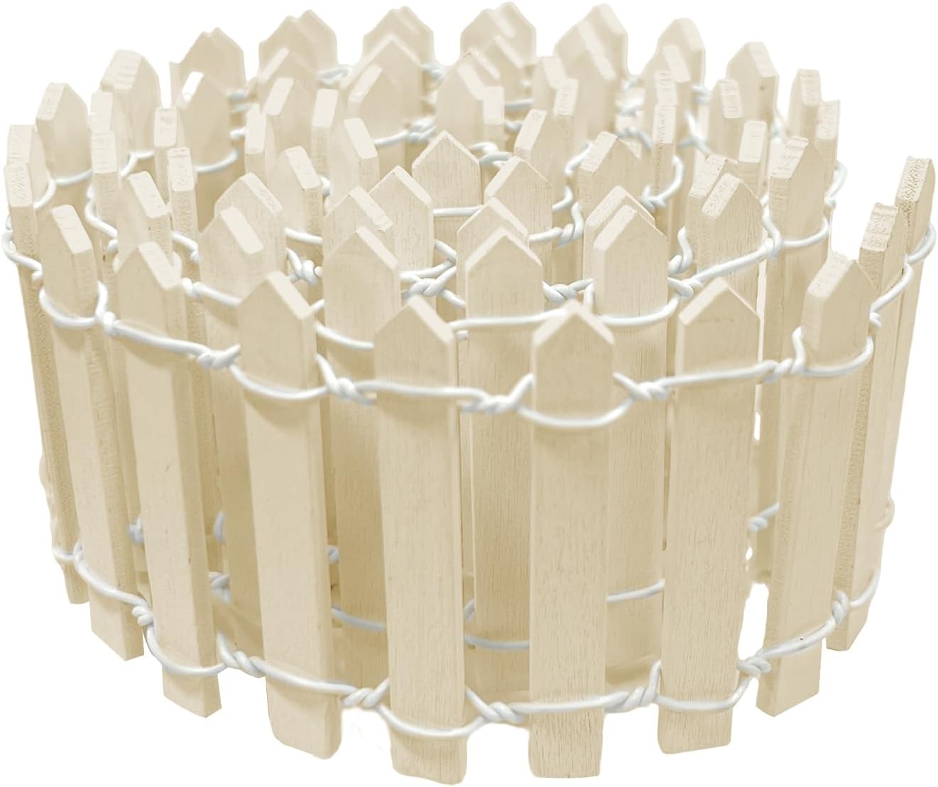 35 Inches Mini Fairy Garden Fence DIY Small Wood Decorative Picket Fence Micro Landscape Miniature Ornaments for Dollhouse, Crafts, Diorama Project, Plant Pot, Nature Wood