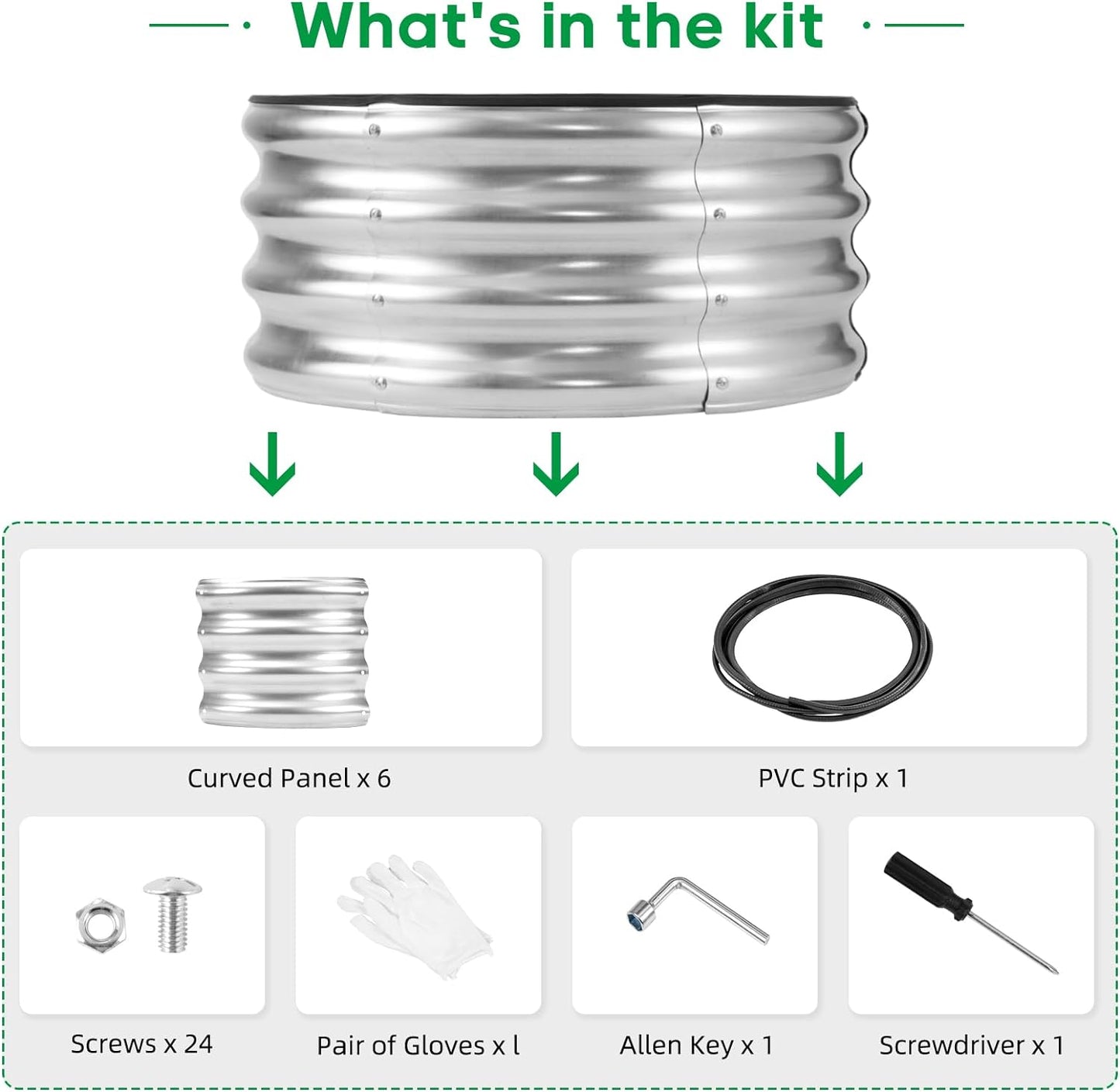 JERIA Raised Garden Bed,Galvanized Raised 2×2×1ft Planter Boxes Outdoor with Easy Assembly, Round Garden Bed for Vegetables, Fruits, Flowers