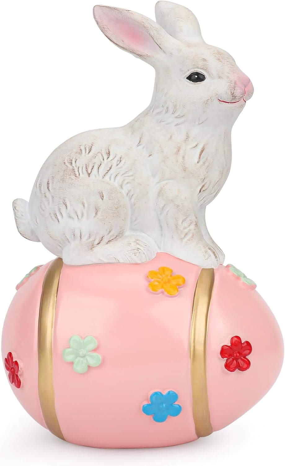 Large Rabbit Figurines Decoration for Home, Hand-Painted Bunny Figurine Statue for Garden, Indoor & Outdoor Decoration, Suitable for Mother Gift, Women Birthday Gift