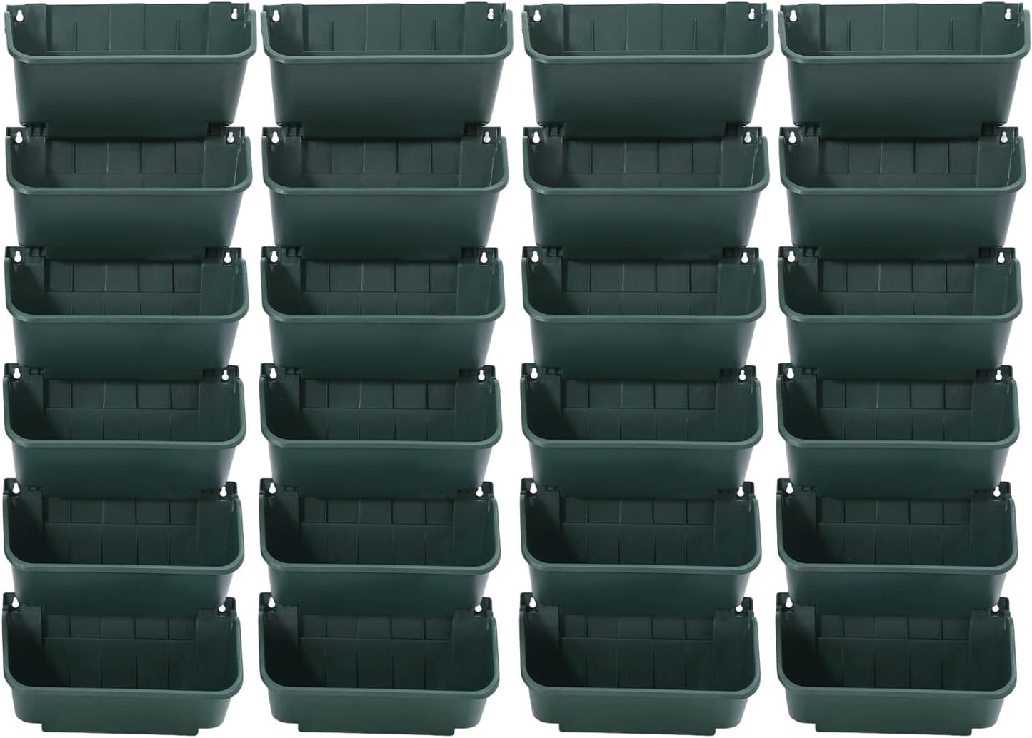 Eapmic Vertical Wall Planter with 24 Pots, Hanging Garden Plant Flowerpot Holder, Stackable Wall-Mounted Planter, Balcony Planters for Flowers Vegetables Fruits (Army Green, 24 Pots)