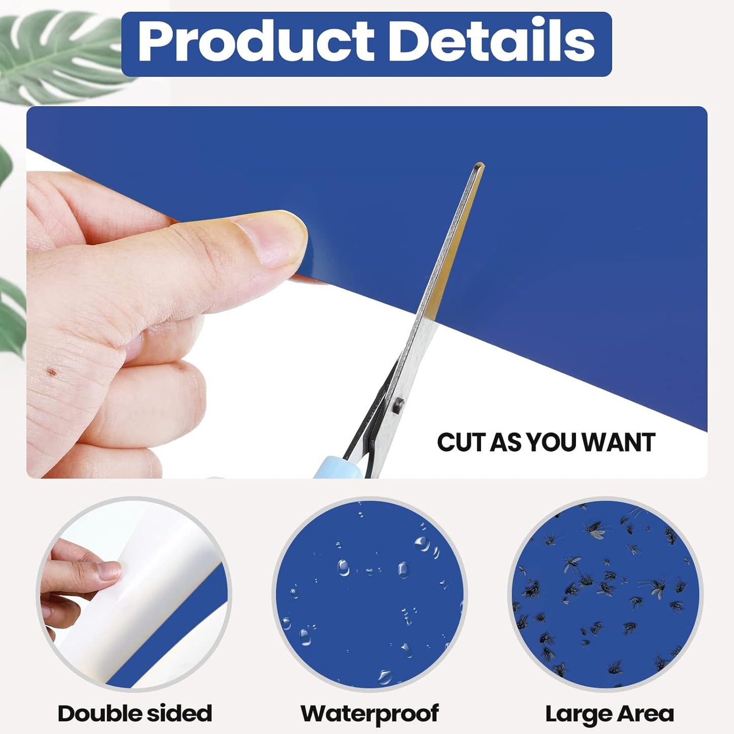 Qualirey 100 Pcs 6 x 8 Inch Sticky Traps for Plant Double Sided Sticky Trap for Gnats with Twist Ties Fly Traps for Fruit Insect Fungus Bugs Indoor Outdoor (Blue)