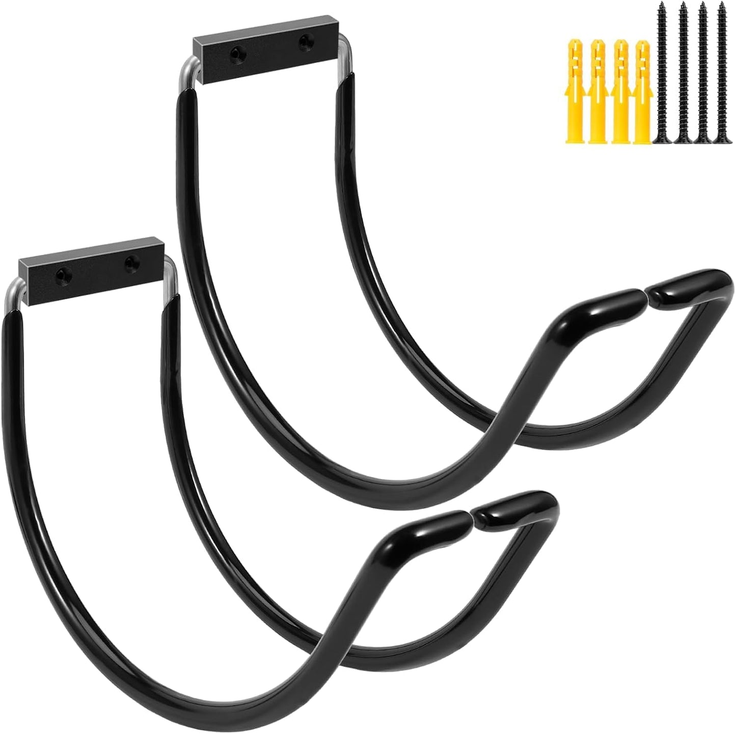 Garden Hose Holder Wall Mounted,304Stainless Steel Solid Hook Holds Up to 150Ft - Black Paint
