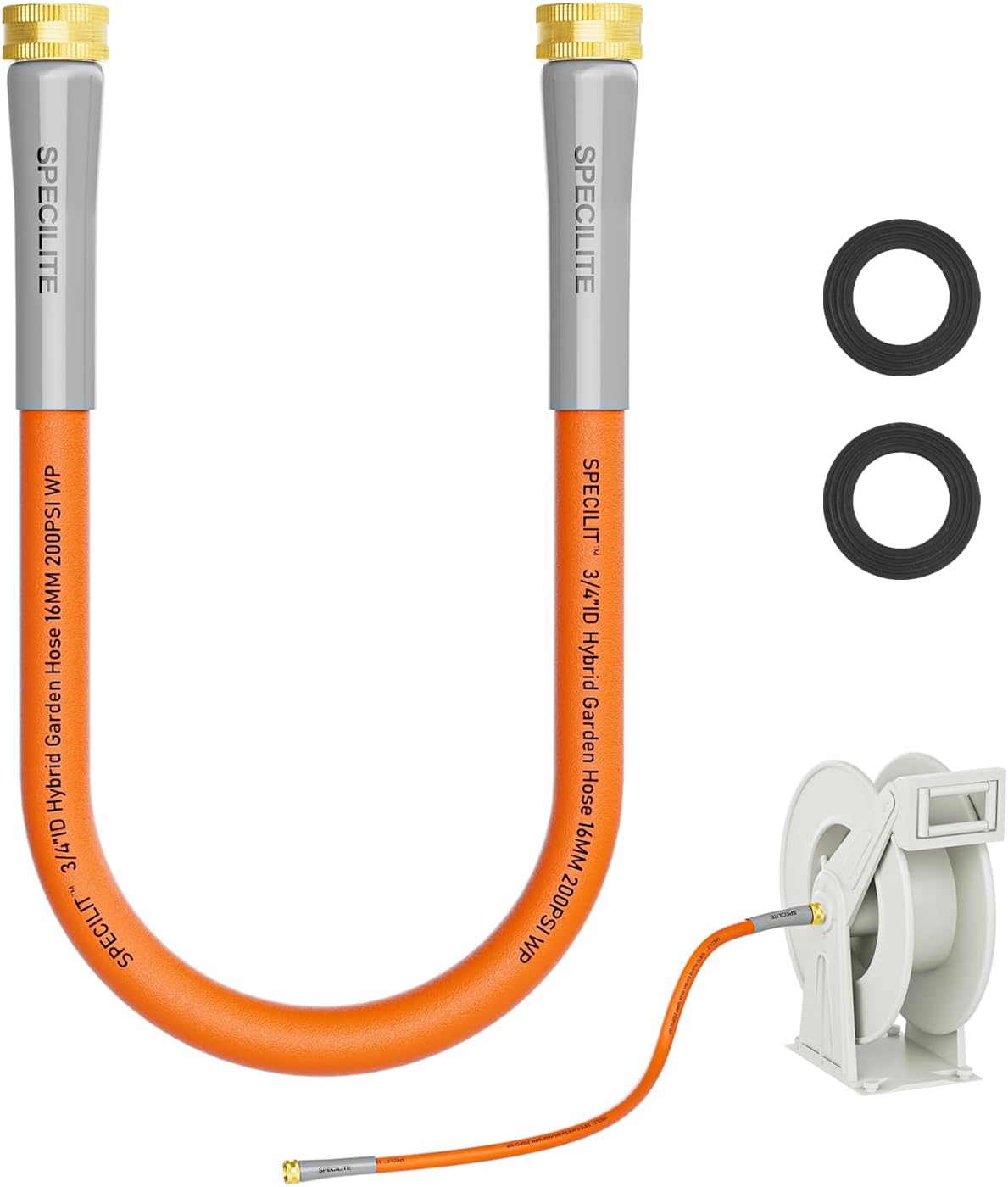 Garden Water Hose 3 ft x 3/4 in with Female to Female Connector, Small Leader Hose for Hose Reel, Heavy Duty, Flexible & Lightweight, Water Pipe, Outdoor Water Hose Extension Adapter