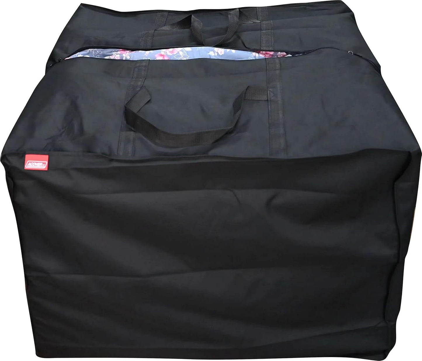 Outdoor Square Cushion/Cover Storage Bag, Protective Zippered Storage Bags with Handles, 32''L x 32''W x 24''H Black