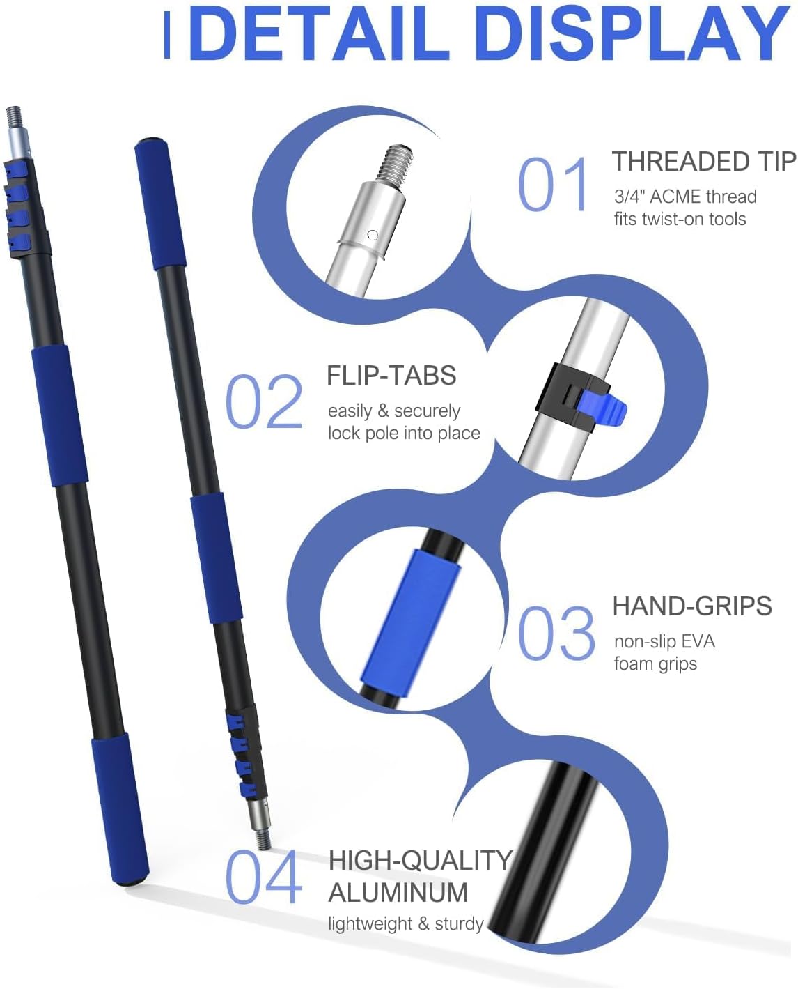 26FT Reach Fruit Picker, 5-20 Foot Sturdy Aluminum Telescoping Fruit Picker Extension Pole with Metal Twist-on Basket, Suit for Apple Pear Lemon Mango Guava Orange Avocados Tree Fruit Picking