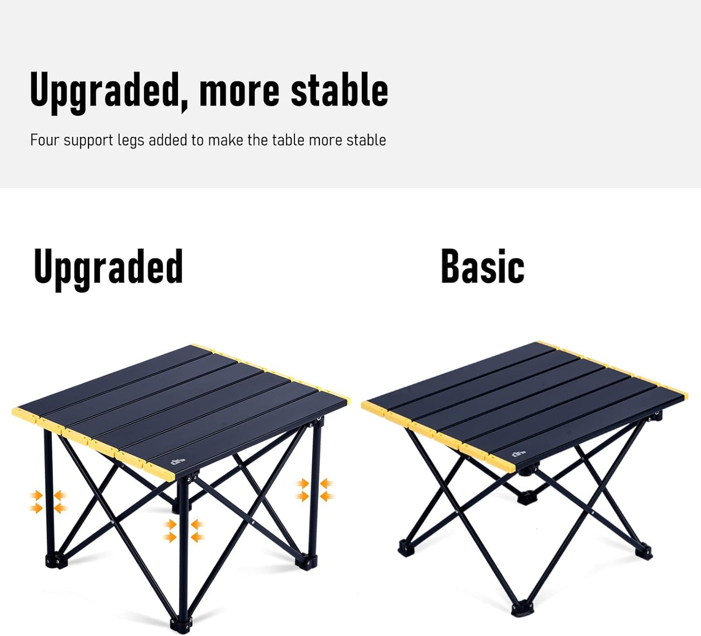 iClimb Ultralight Compact Camping Folding Table with Carry Bag (Reinforced Black - XL)
