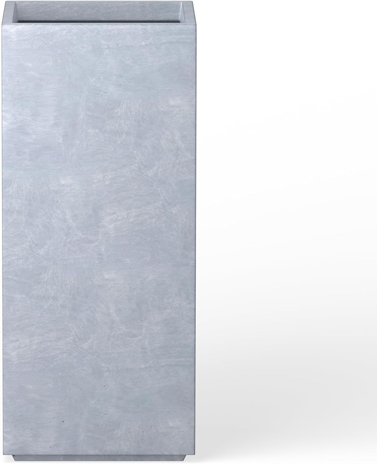 Kante 23.6" H Tall Rectangular Concrete Planter, Modern Square Diameter Plant Pot with Drainage Hole and Rubber Plug for Indoor Outdoor Home Patio Garden, Slate Gray