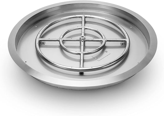 Stanbroil 25 Inch Drop-in Fire Pit Pan, Gas Fire Pit Burner Inserted for Propane & Natural Gas, BTU 147,000 Max