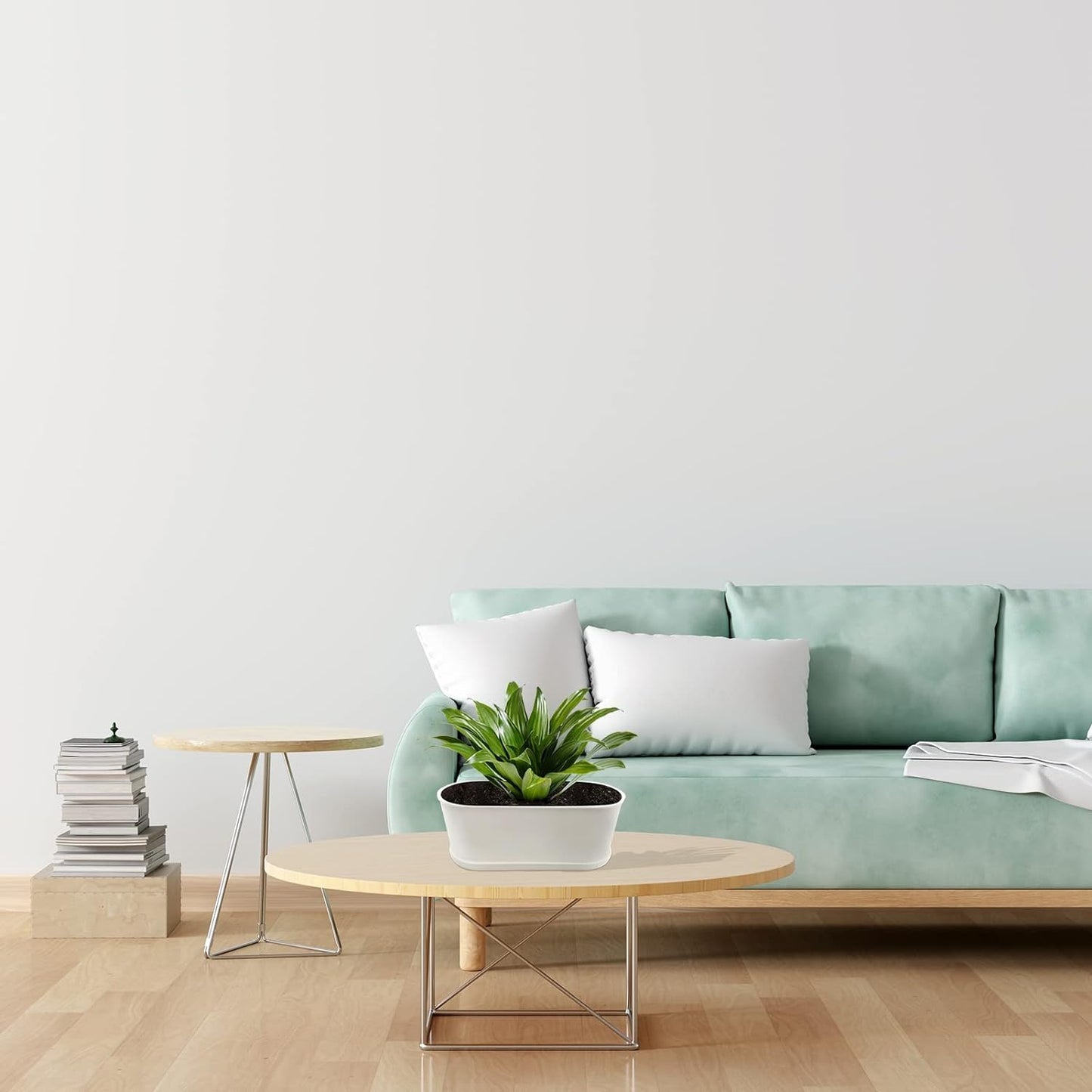 5-Pack Herb Planter,Window Boxes Planters with Multiple Drainage Holes,8.5" x 3.3" Oval Herb Garden Planter indoor/outdoor for Grow Plants, Flowers or Succulents, Deck Railing Window Planter Box