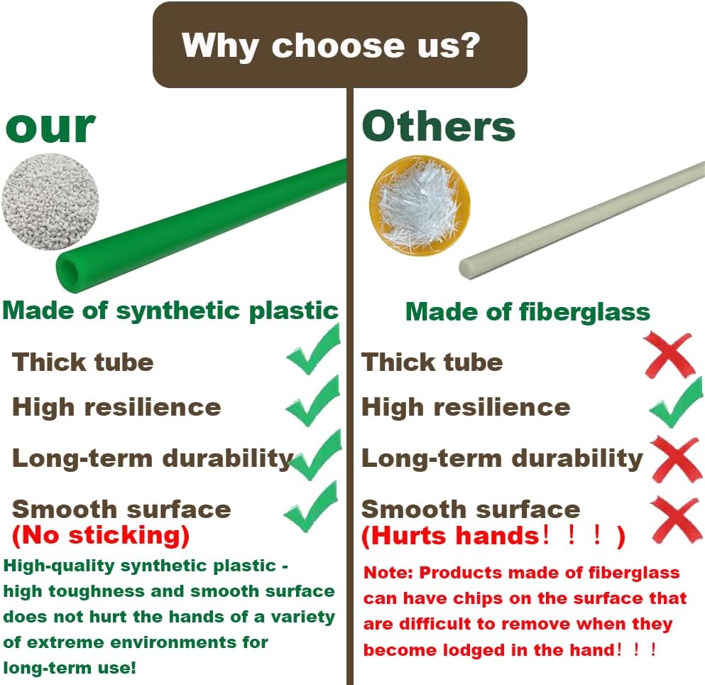 Greenhouse Hoops Set for DIY Grow Tunnel，Thickened High Tenacity PP Mid Green Garden Hoops for Row Cover，Raised beds，DIY Plant Support Garden Stakes, 25pcs