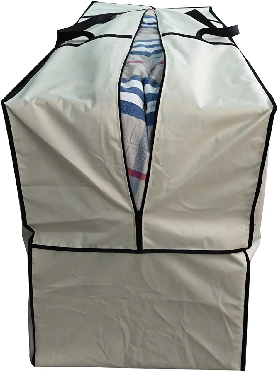 Outdoor Rectangular Cushion/Cover Storage Bag, Protective Zippered Storage Bags with Handles, 60"X20"X28" Beige