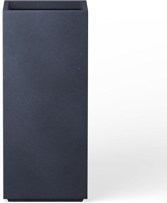 Kante 23.6" H Tall Rectangular Concrete Planter, Modern Square Diameter Plant Pot with Drainage Hole and Rubber Plug for Indoor Outdoor Home Patio Garden, Charcoal