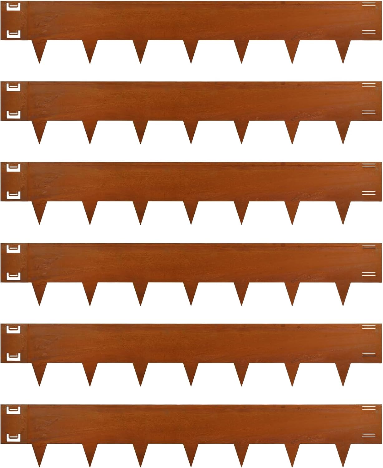 Cor-Ten Steel Landscape Lawn Edging, 40" L x 6" H,6 Pack Steel Edging for Landscaping,Metal Landscape Edging, Metal Edging for Landscaping(180 Degree Bend, Rusted)