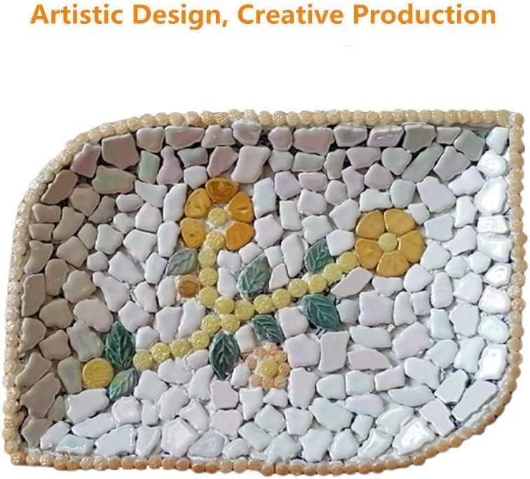 1.1LB Irregular Ceramics Mosaic Tiles, Mosaic Pieces Stones for DIY Mosaic Making Craft Hobby Arts Home Wall Decoration (Mix Rainbow)