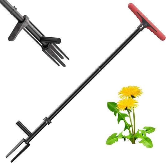 FLORA GUARD Weed Puller Tool with Long Handle - Stand-Up Weeding Tool for Lawn & Garden, Effortlessly Remove Roots Without Bending or Kneeing, Extra Long Gripper for Dandelion & Deep Roots