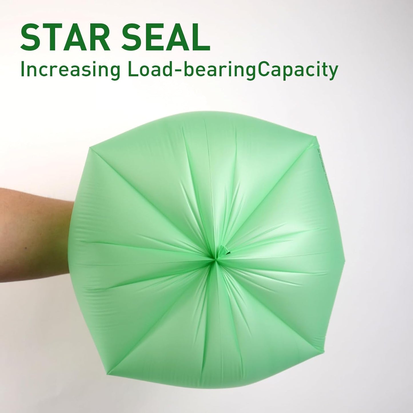 Compostable 33 gallon Large Garbage Bags,15 Count, Fits 33-36 gallon trash can, Extra Strong and Durable,Compostable Lawn & Leaf Yard Waste bags,ASTM D6400,Bpi Certified&OK compost HOME certified