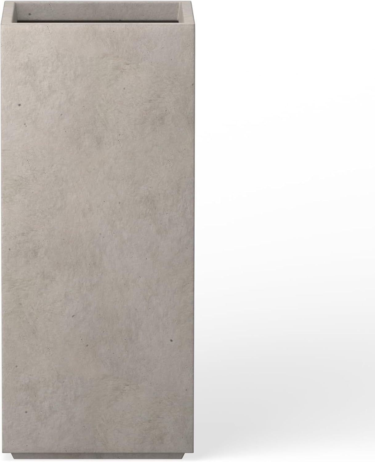 Kante 23.6" H Tall Rectangular Concrete Planter, Modern Design Plant Pot with Drainage Hole and Rubber Plug for Indoor Outdoor Plants, Patio, Garden and Home, Weathered Concrete