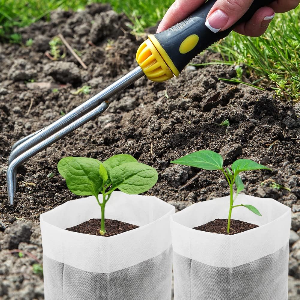100Pcs Nursery Growing Bags, Non-Woven Fabric Seedlings Grow Bag for High Seedling Survival Rate, Flower Seed Packets Starter (8.2"x7.1")