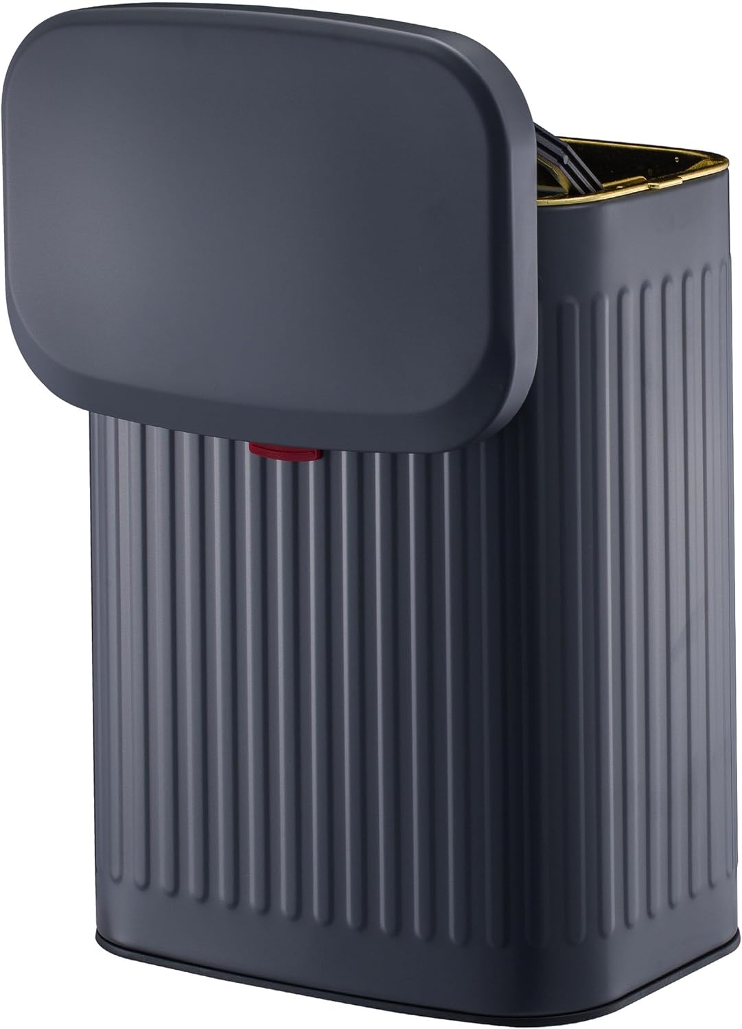 2.11Gallon 8L Carbon Steel Trash Can Door Compost Bin Wall Mounted 2 Ways Sliding Lid Compost Bin Countertop Kitchen Hanging Cabinet Door Trash Bin Metal Garbage Bin Cubo de Basura Grey