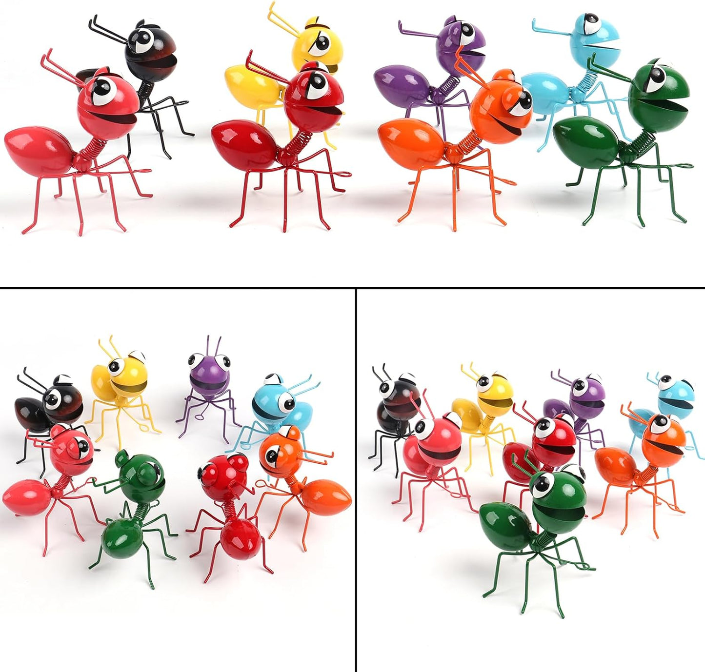 Metal Yard Art Garden Decor for Outside Cute Ants Yard Decorations Outdoor Lawn Ornaments Backyard Gifts for Mom - Set of 8